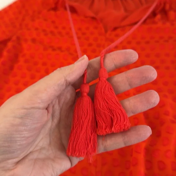 Tory Burch Red Blouse with Tassel Detail - Picture 10 of 16